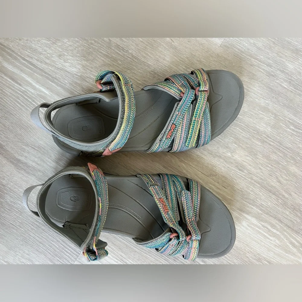 Teva Tierra Gray Sandals with Multicolor Woven Adjustable Straps Women 8 EU 39 - Picture 6 of 6